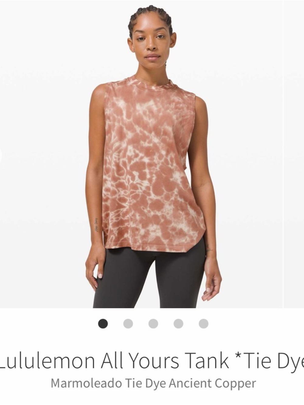lululemon athletica All Yours Tank in Ancient Copper Tie-Dye